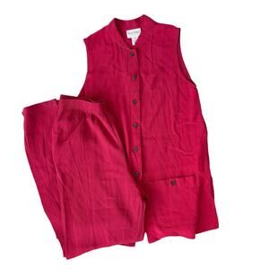 Diane Von Furstenberg Color Authority Red Matching Set Sz M/L